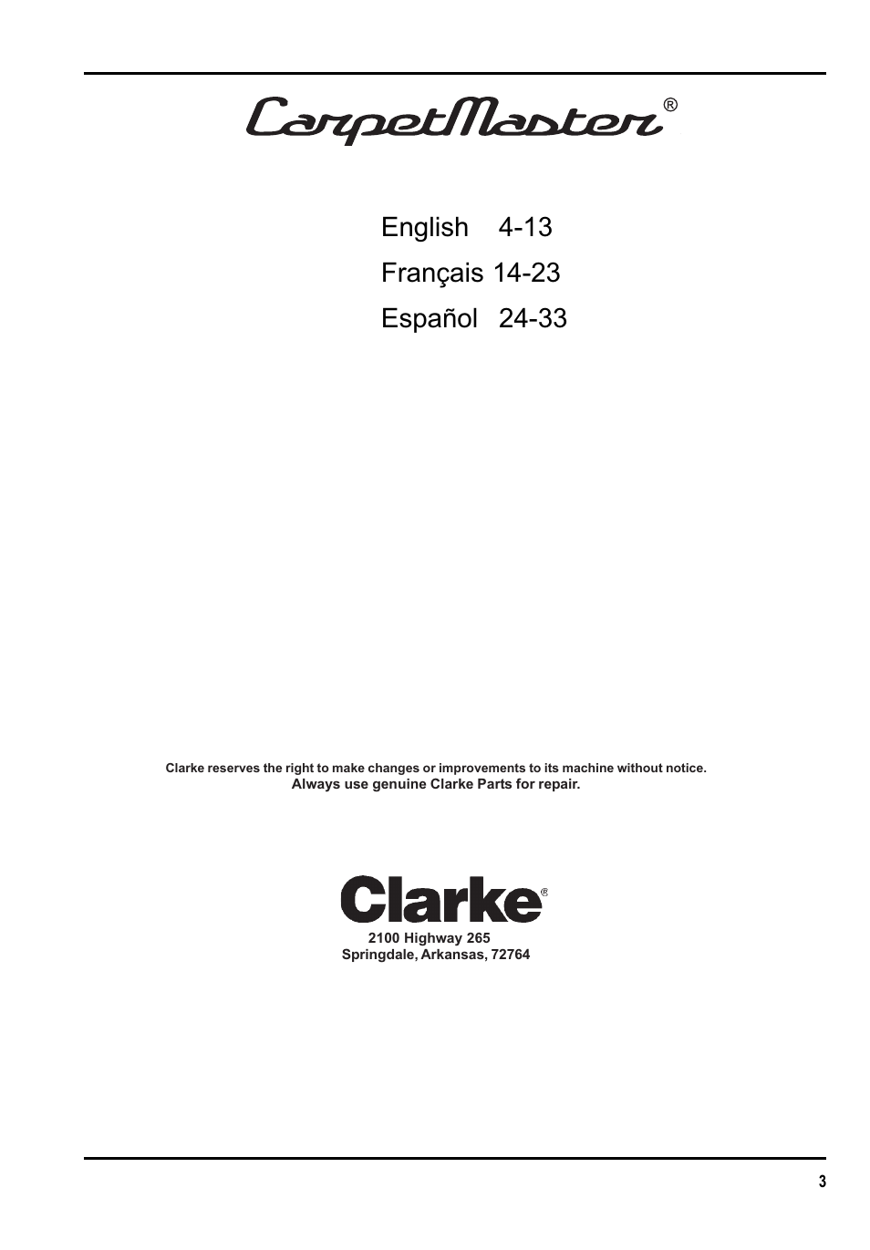 Clarke GU 15 DMU User Manual | Page 3 / 36