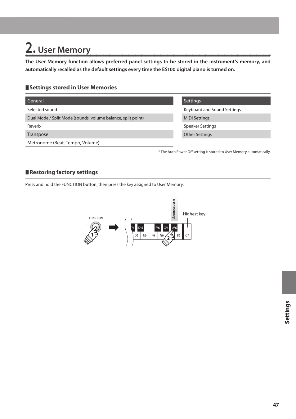 Kawai ES100 User Manual | Page 47 / 62