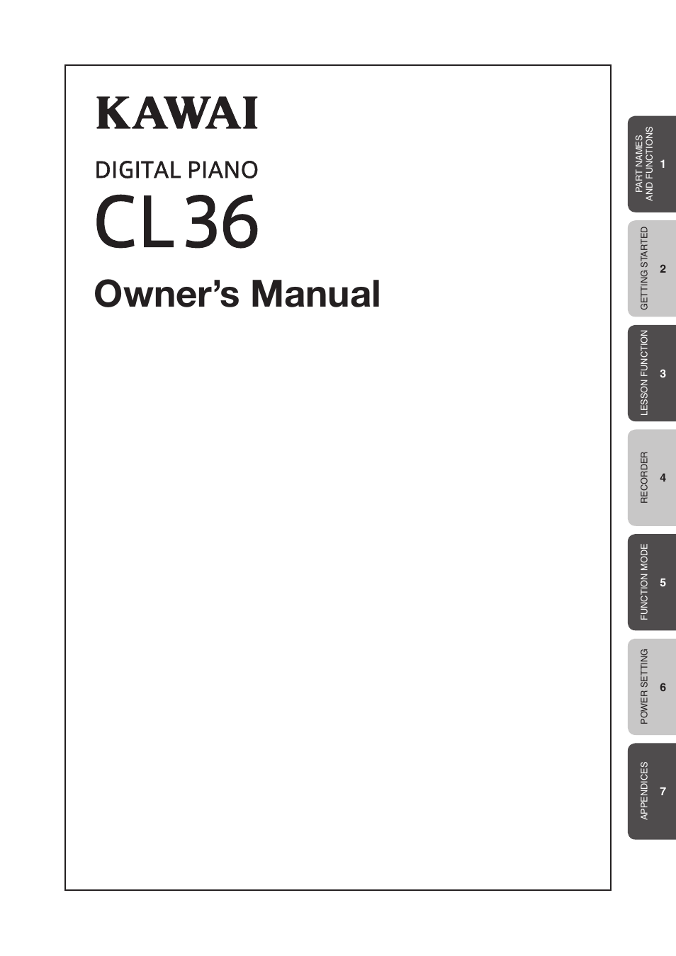 Kawai CL36 User Manual | 44 pages