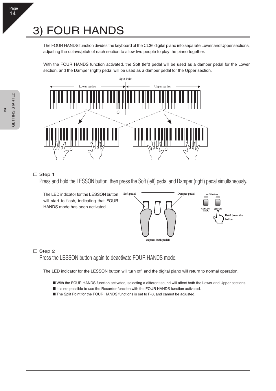 3) four hands | Kawai CL36 User Manual | Page 14 / 44