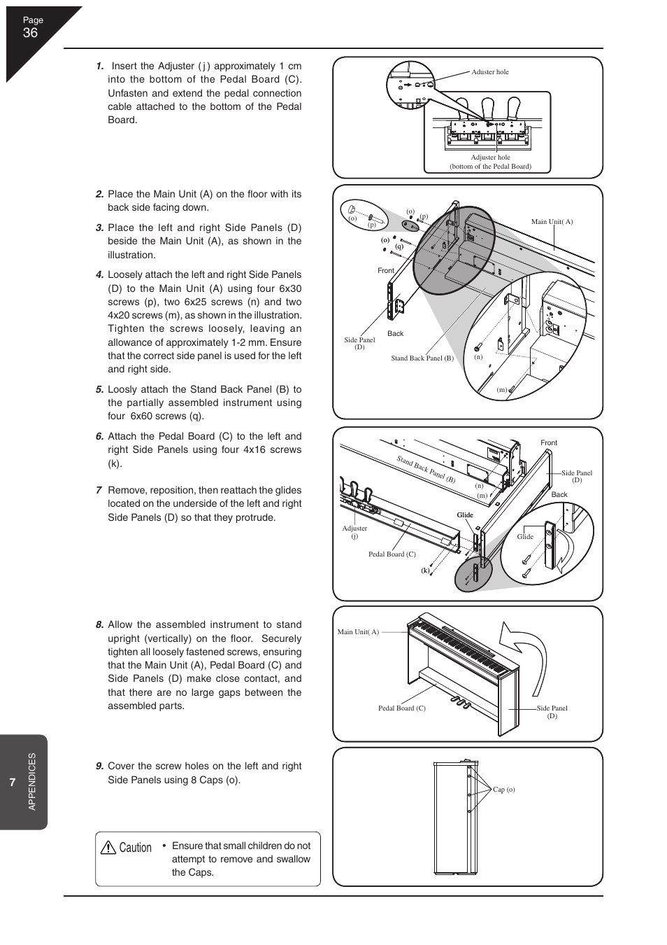 Caution | Kawai CL36 User Manual | Page 36 / 44