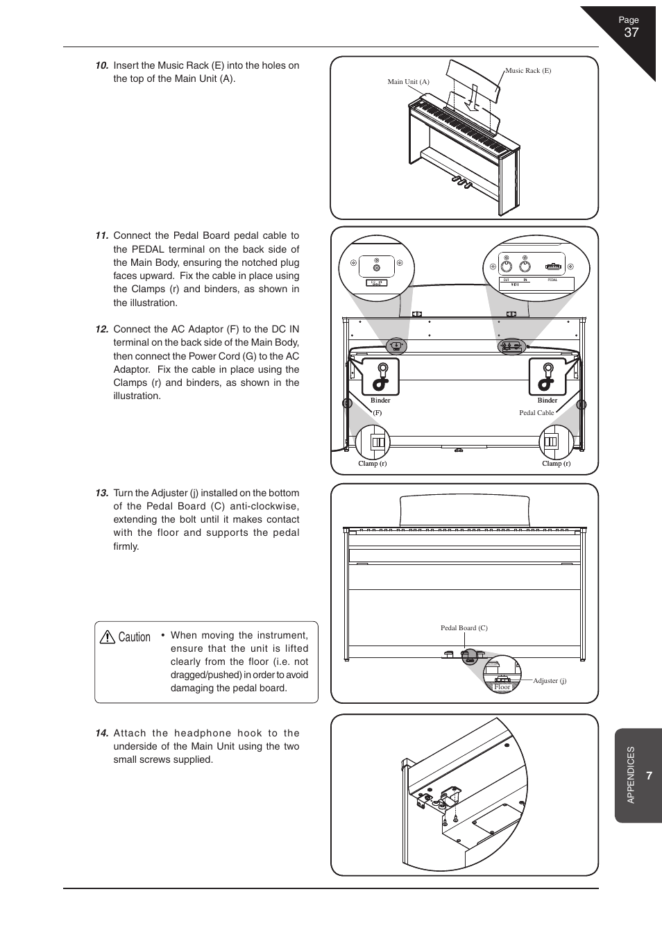 Caution | Kawai CL36 User Manual | Page 37 / 44