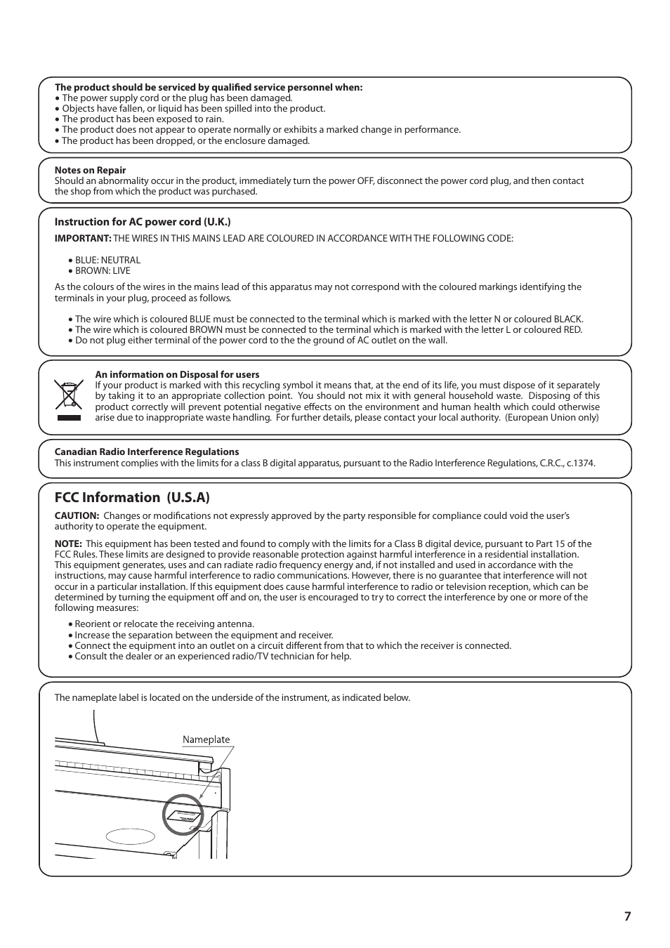 Kawai CL26 User Manual | Page 7 / 40