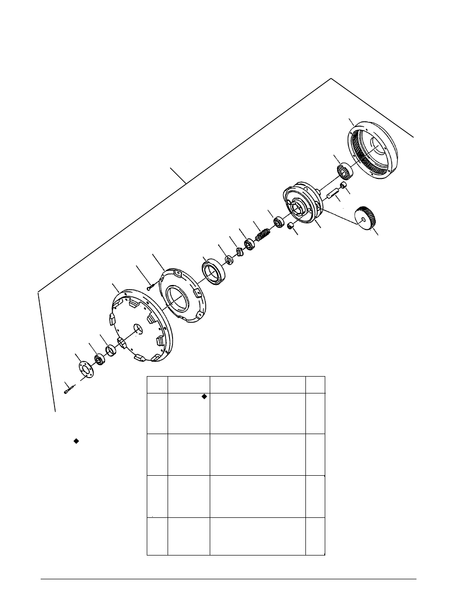 Gearbox assembly drawing & parts list | Clarke ALTO C2K Series User Manual | Page 38 / 42