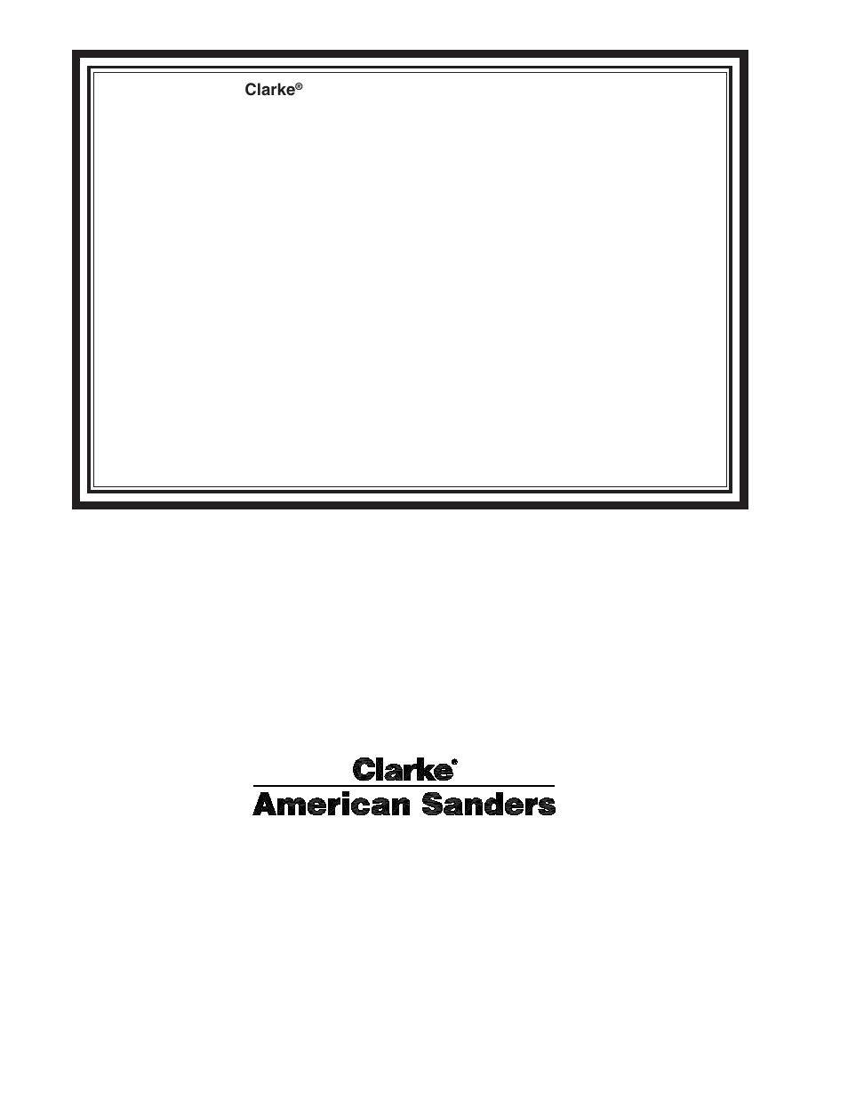 Clarke, American sanders u. s. warranty | Clarke CAV 26 User Manual | Page 20 / 20