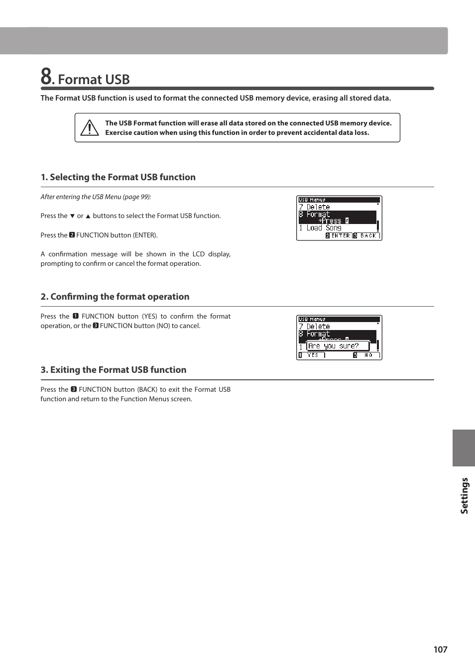 Format usb | Kawai ATX2/ATX2-f User Manual | Page 107 / 120