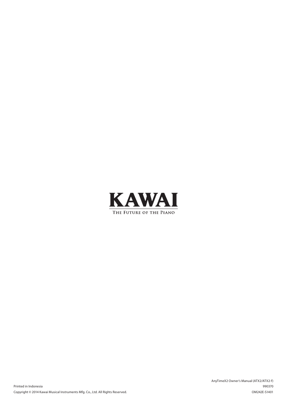 Kawai ATX2/ATX2-f User Manual | Page 120 / 120