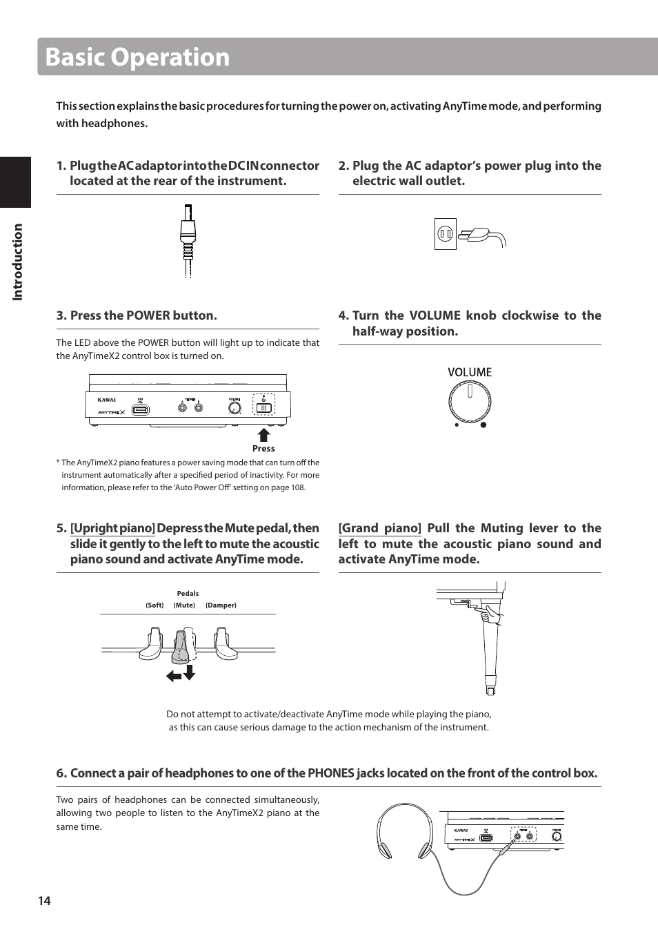 Basic operation | Kawai ATX2/ATX2-f User Manual | Page 14 / 120