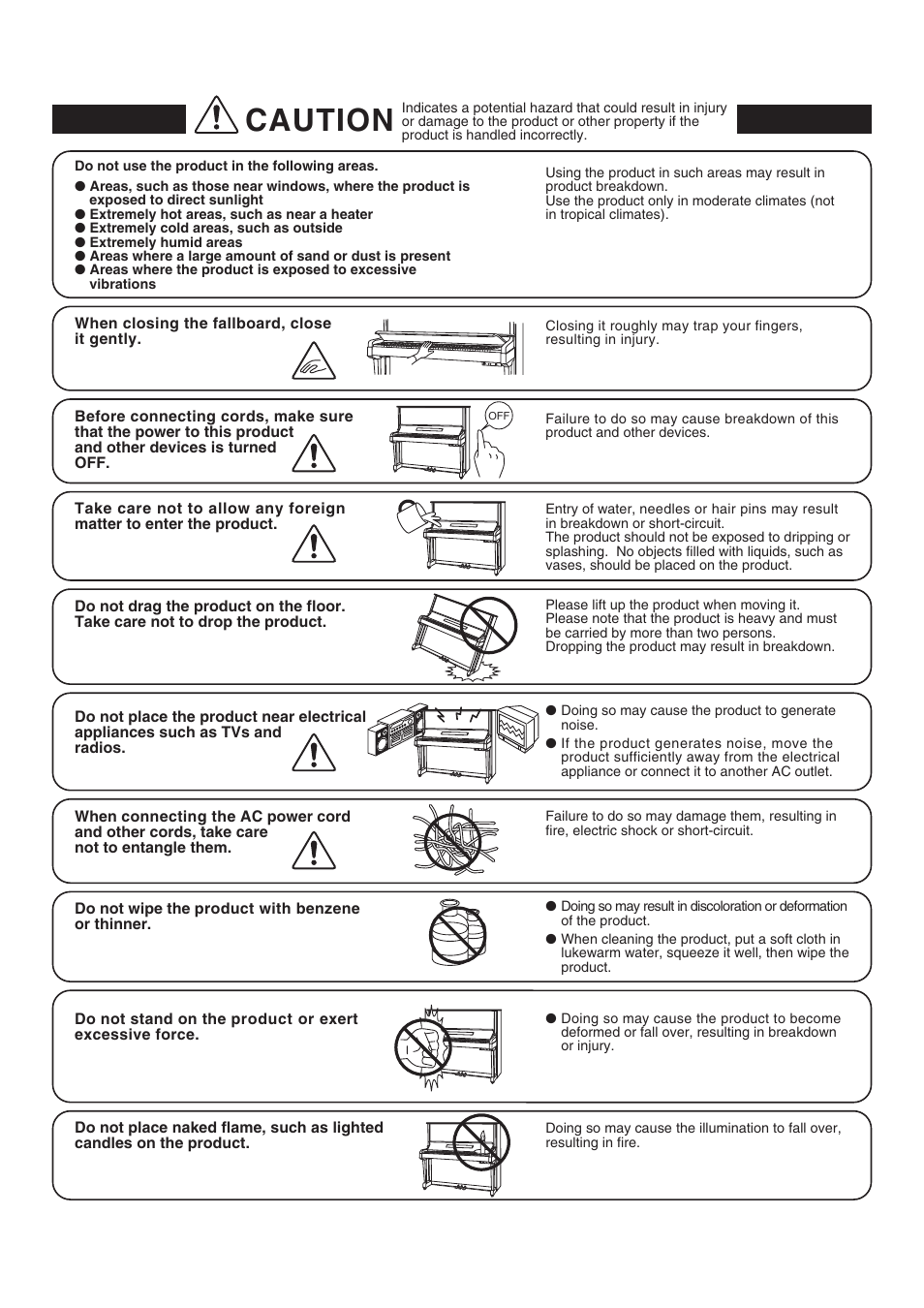 Caution | Kawai ATX2/ATX2-f User Manual | Page 6 / 120