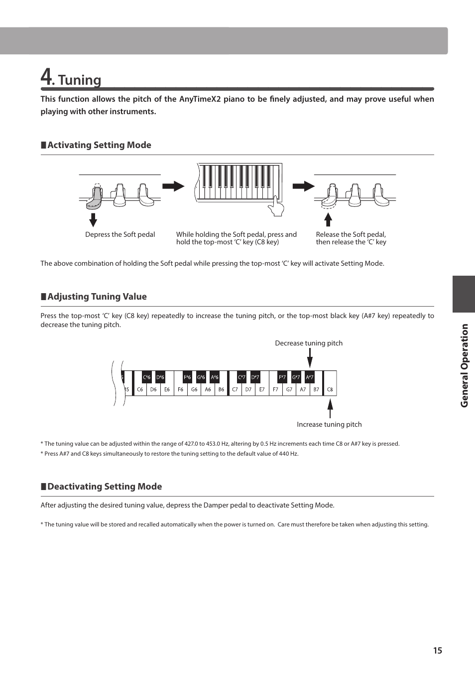 Tuning | Kawai ATX2-p User Manual | Page 15 / 28