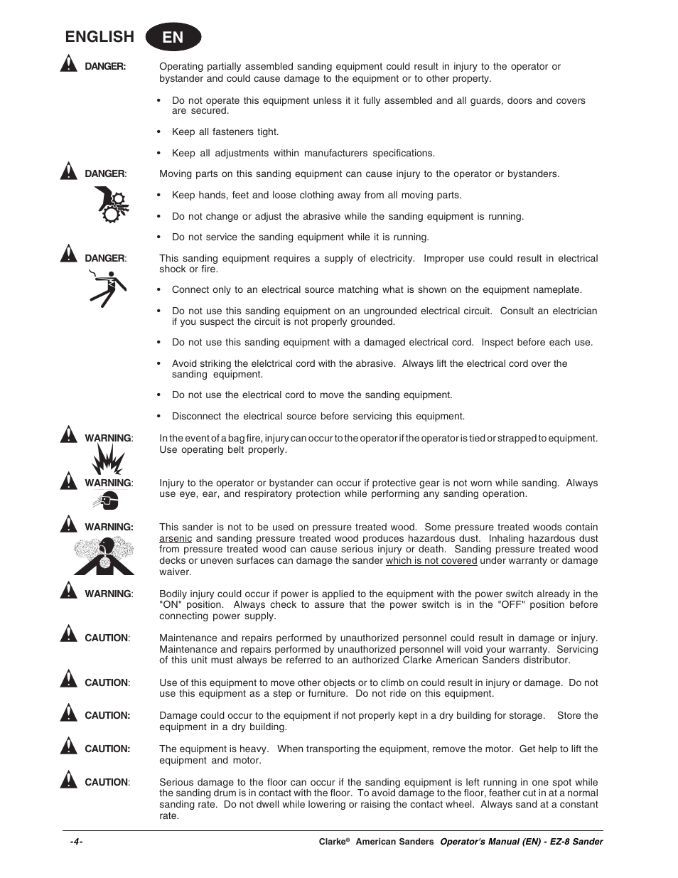 En english | Clarke EZ-8 User Manual | Page 4 / 46