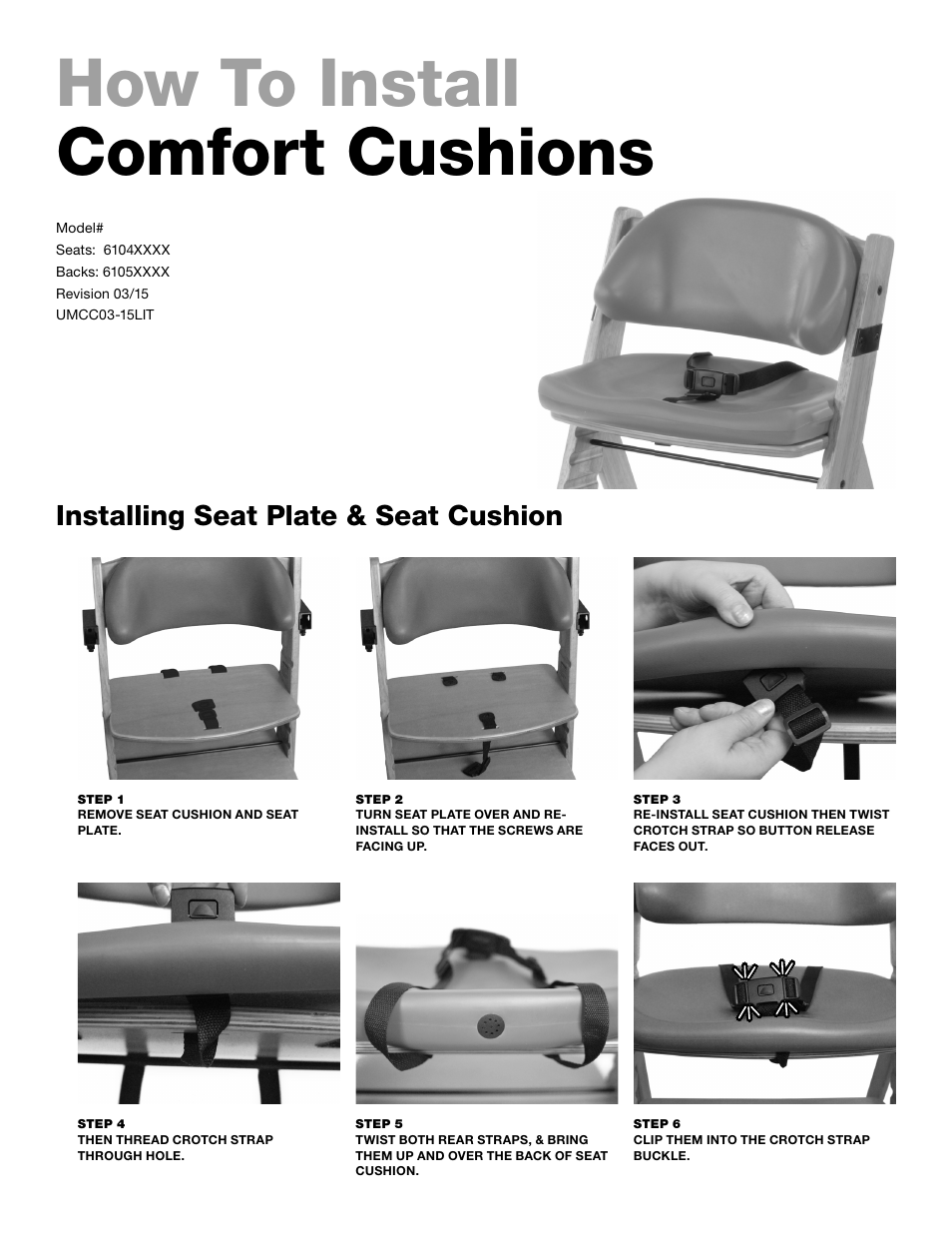 Keekaroo Height Right Kids Chair + Comfort Cushion Set Comfort Cushion Installation User Manual | 2 pages