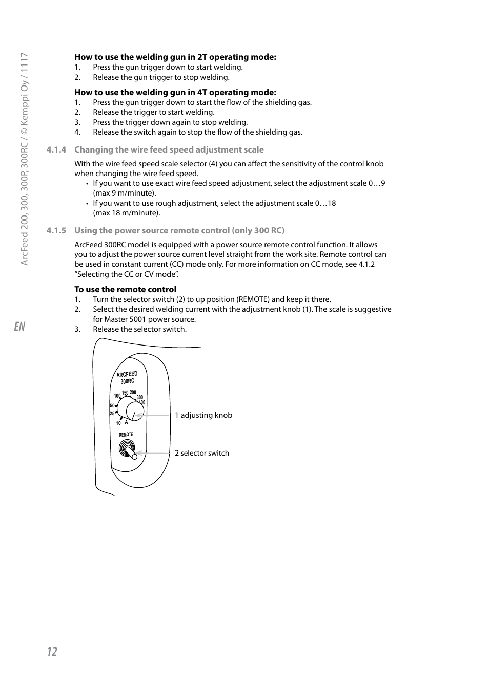 Kemppi ArcFeed 200 User Manual | Page 14 / 20