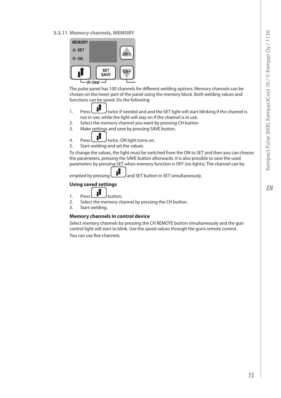 Kemppi Kempact Pulse 3000 User Manual | Page 17 / 24