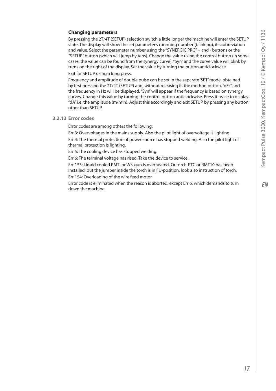 Kemppi Kempact Pulse 3000 User Manual | Page 19 / 24