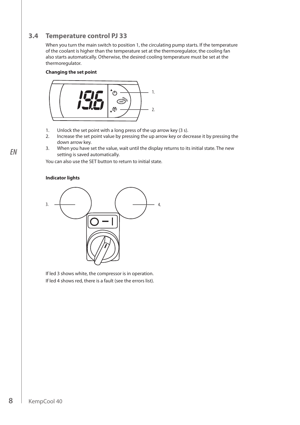 4 temperature control pj 33 | Kemppi KempCool 40 User Manual | Page 10 / 14