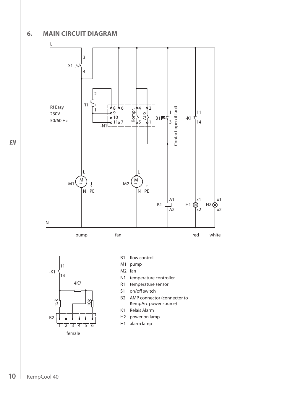 Main circuit diagram | Kemppi KempCool 40 User Manual | Page 12 / 14