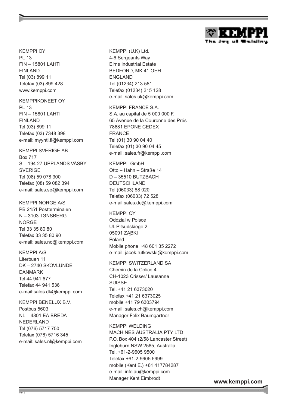 Kemppi Procool 10 User Manual | Page 11 / 11