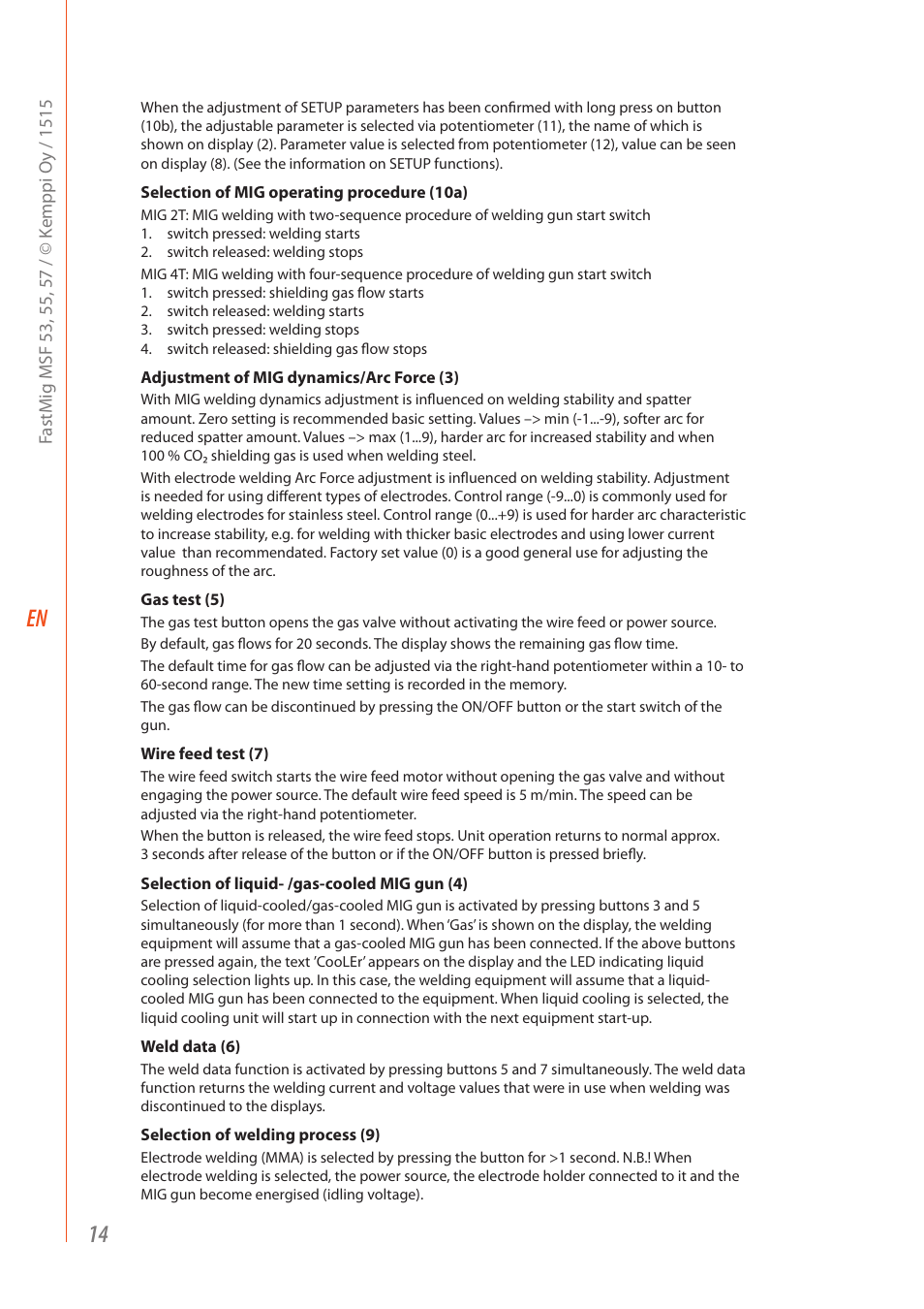 Kemppi MSF 53 User Manual | Page 16 / 32