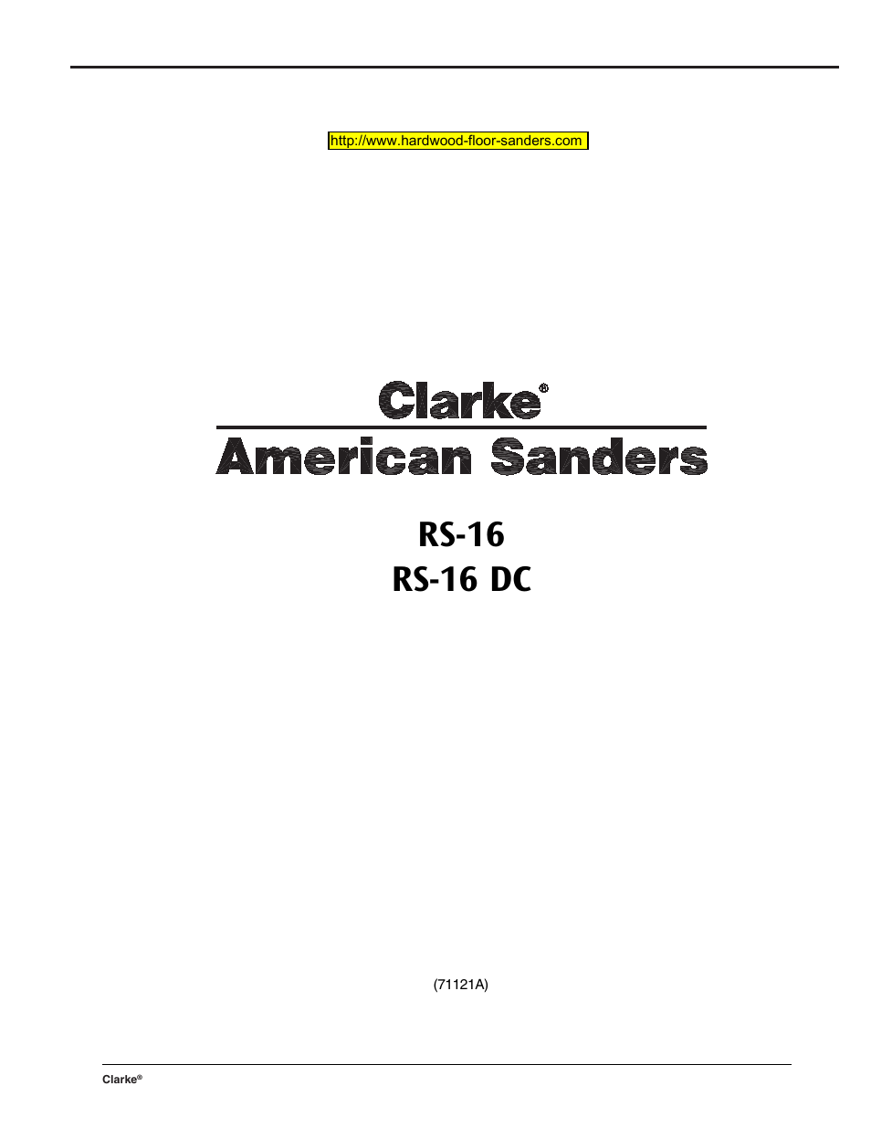 Rs-16 rs-16 dc, Parts and service manual | Clarke RS-16 DC User Manual | Page 10 / 15