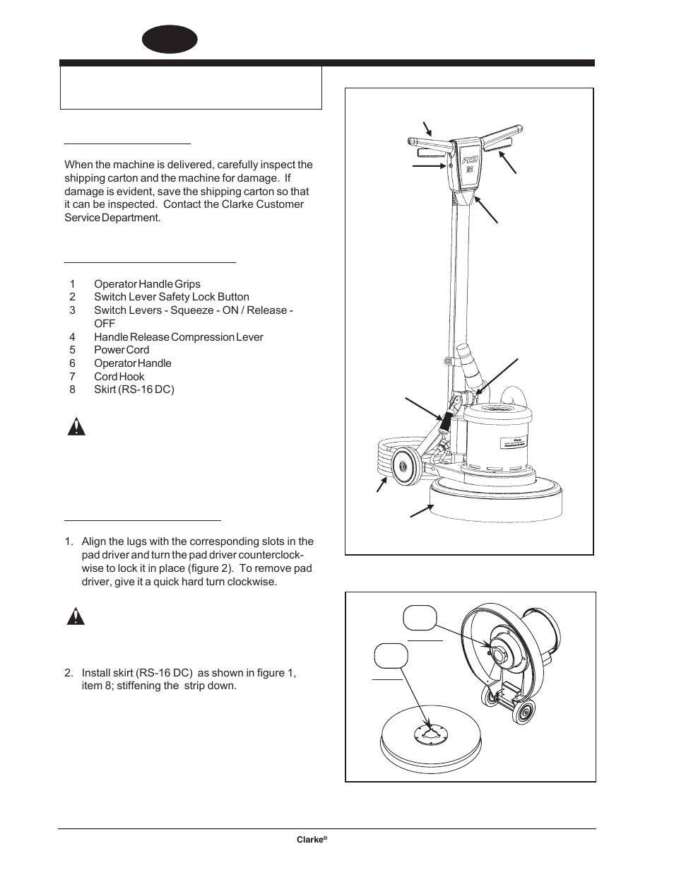 En english, Lugs slots | Clarke RS-16 DC User Manual | Page 6 / 15