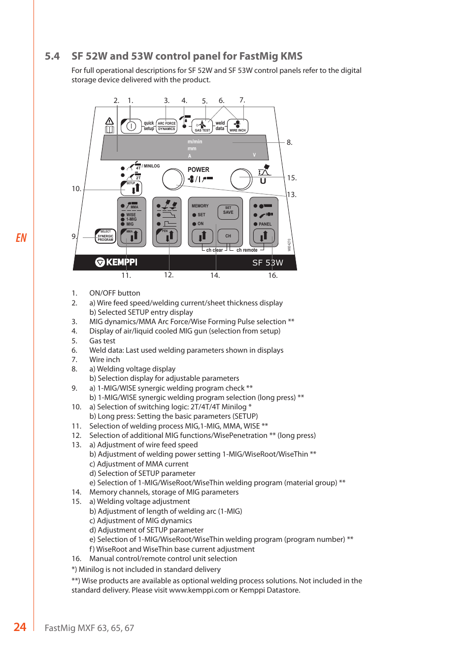 Kemppi MXF 63 User Manual | Page 26 / 36