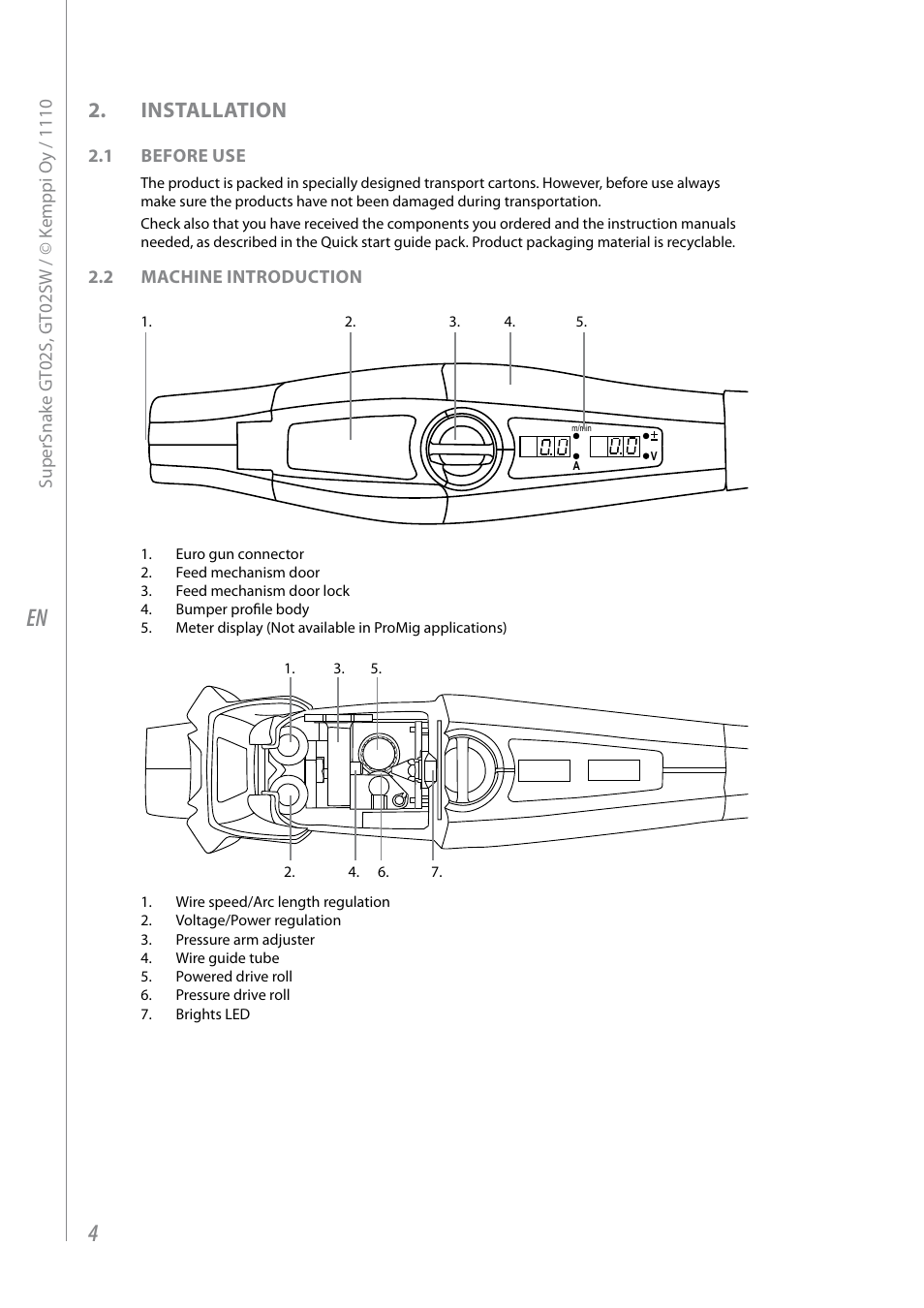 Installation | Kemppi GT02S User Manual | Page 6 / 18