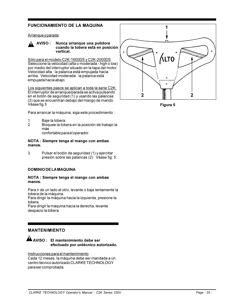 Clarke C2K SERIES User Manual | Page 33 / 88