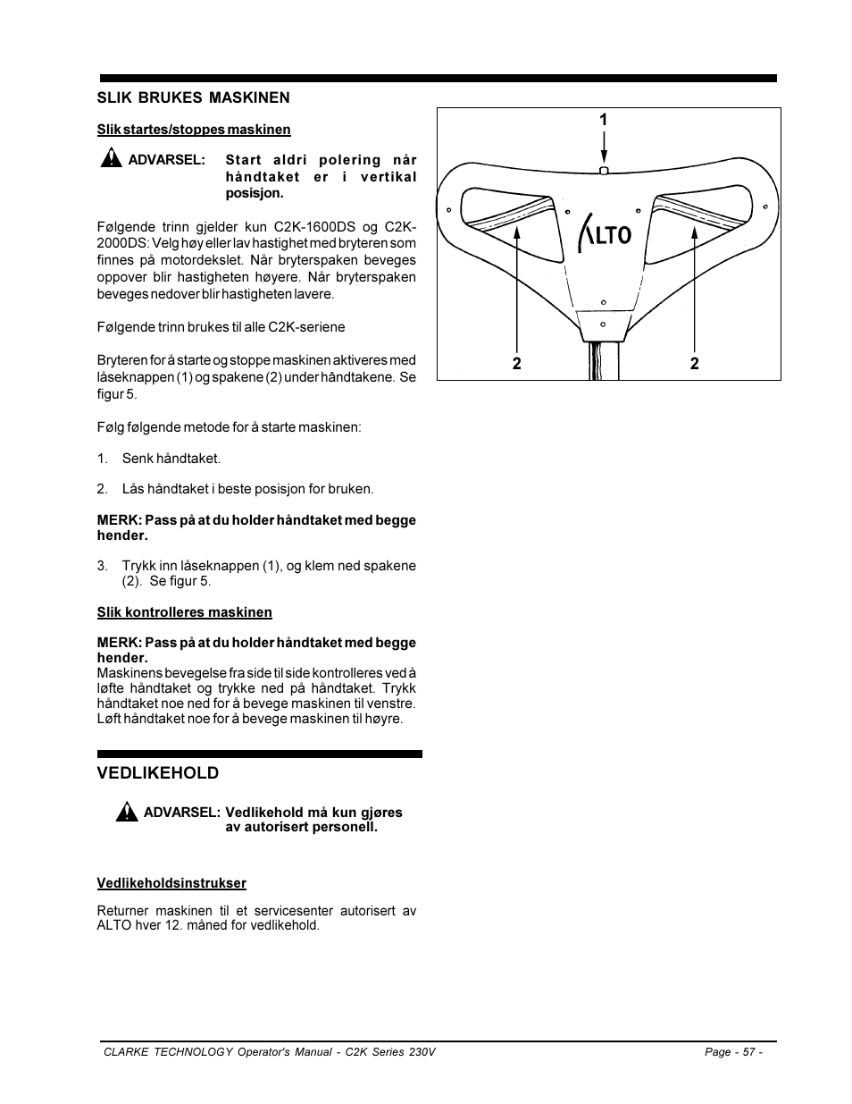 Clarke C2K SERIES User Manual | Page 57 / 88