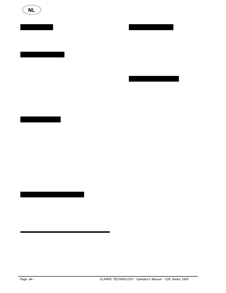 Alto, Afdelingen voor productondersteuning | Clarke C2K SERIES User Manual | Page 84 / 88