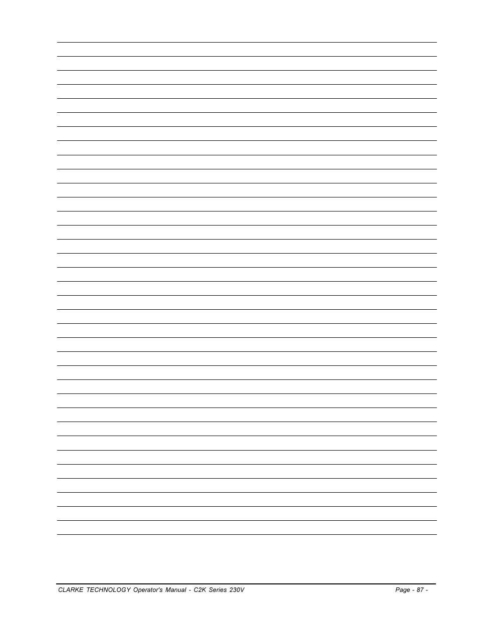 Clarke C2K SERIES User Manual | Page 87 / 88