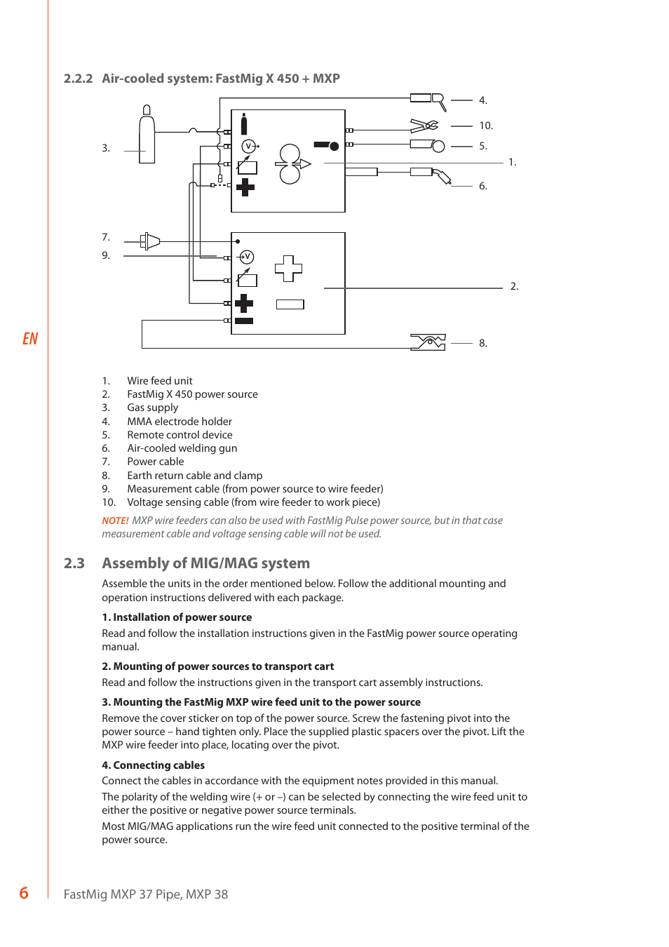 3 assembly of mig/mag system | Kemppi MXP 37 Pipe Stee User Manual | Page 8 / 30