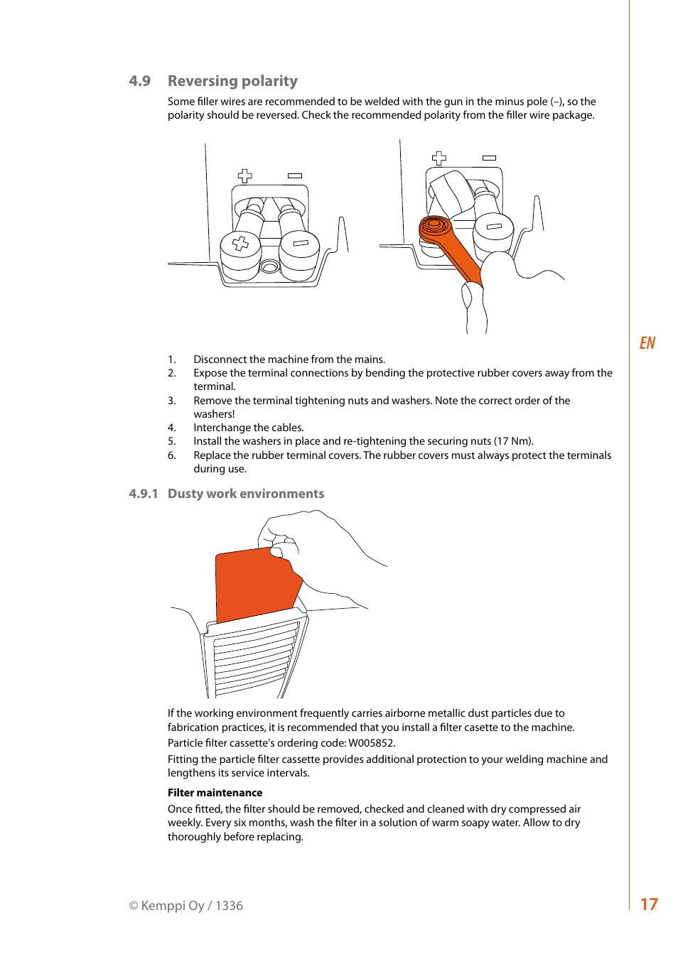 9 reversing polarity | Kemppi RA User Manual | Page 19 / 38