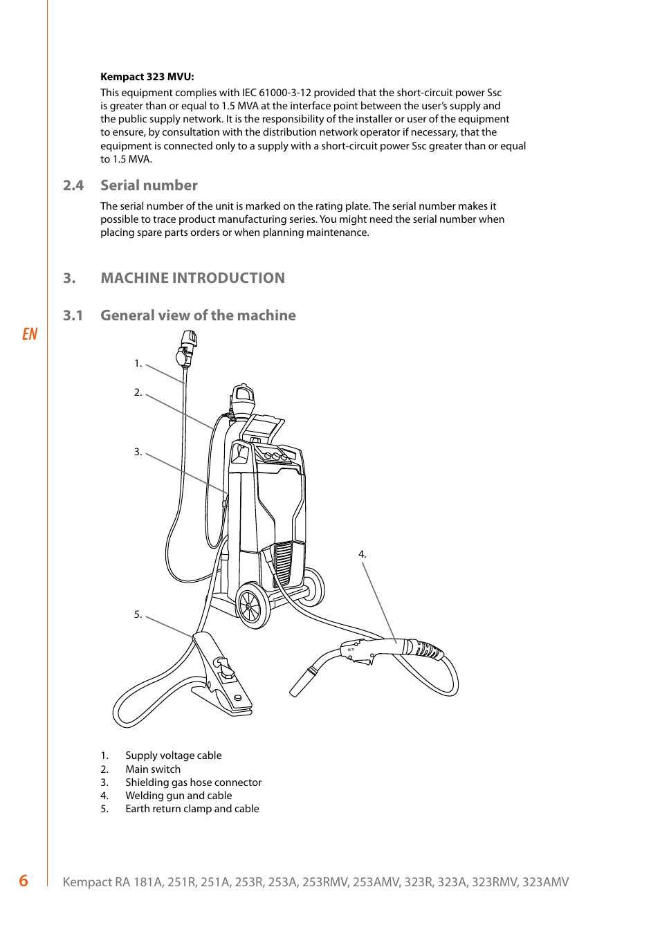 4 serial number | Kemppi RA User Manual | Page 8 / 38