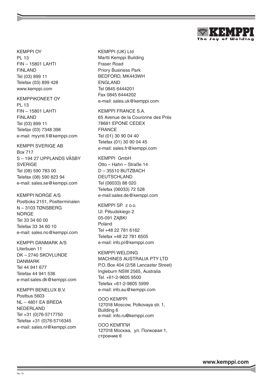 Kemppi Pulse 2800 MVU User Manual | Page 17 / 17