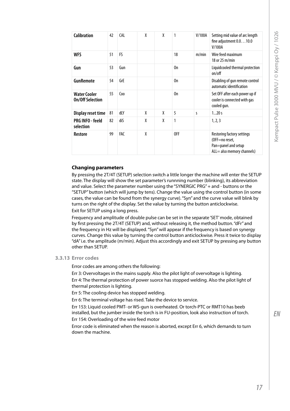 Kemppi Pulse 3000 MVU User Manual | Page 19 / 24