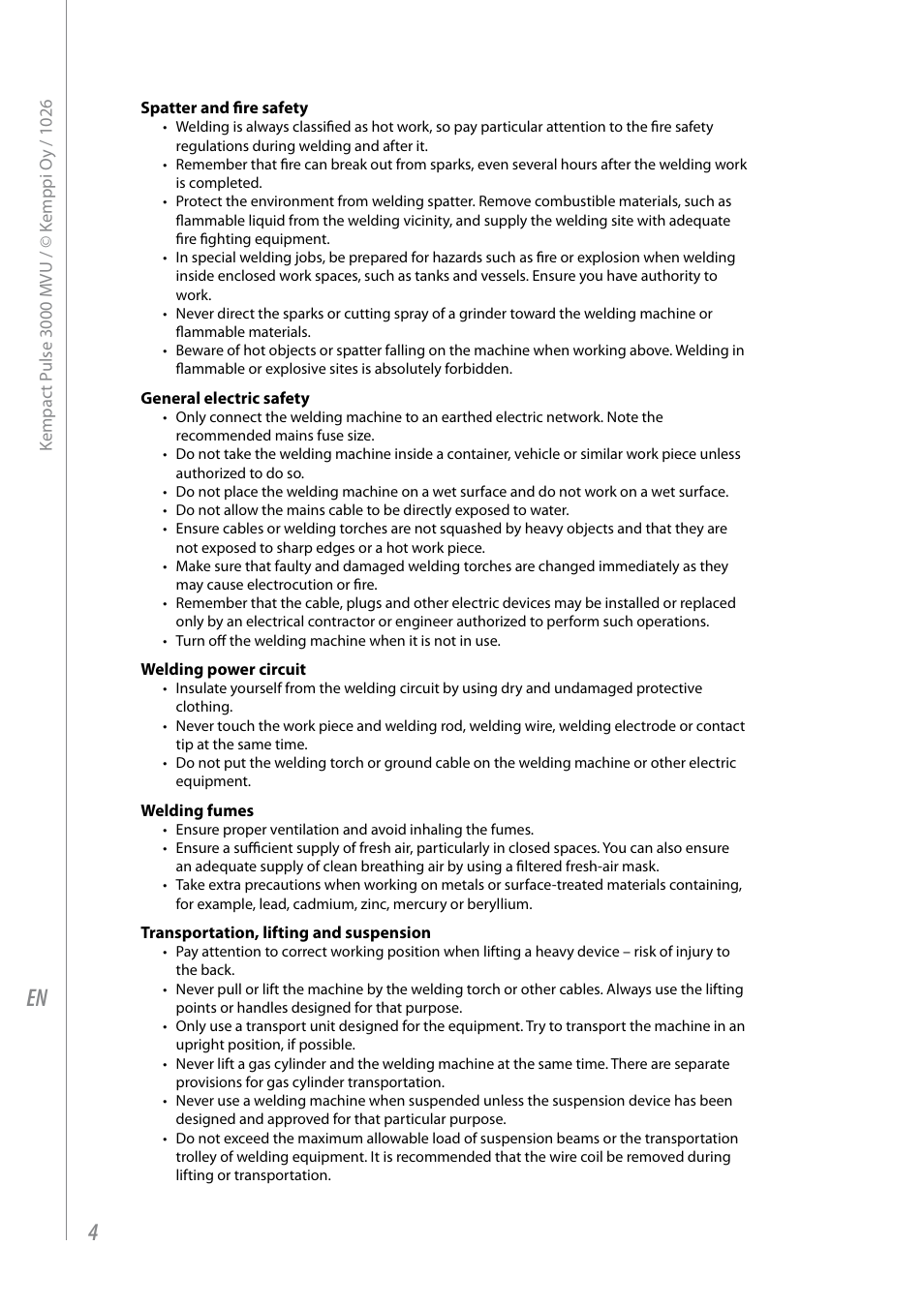 Kemppi Pulse 3000 MVU User Manual | Page 6 / 24