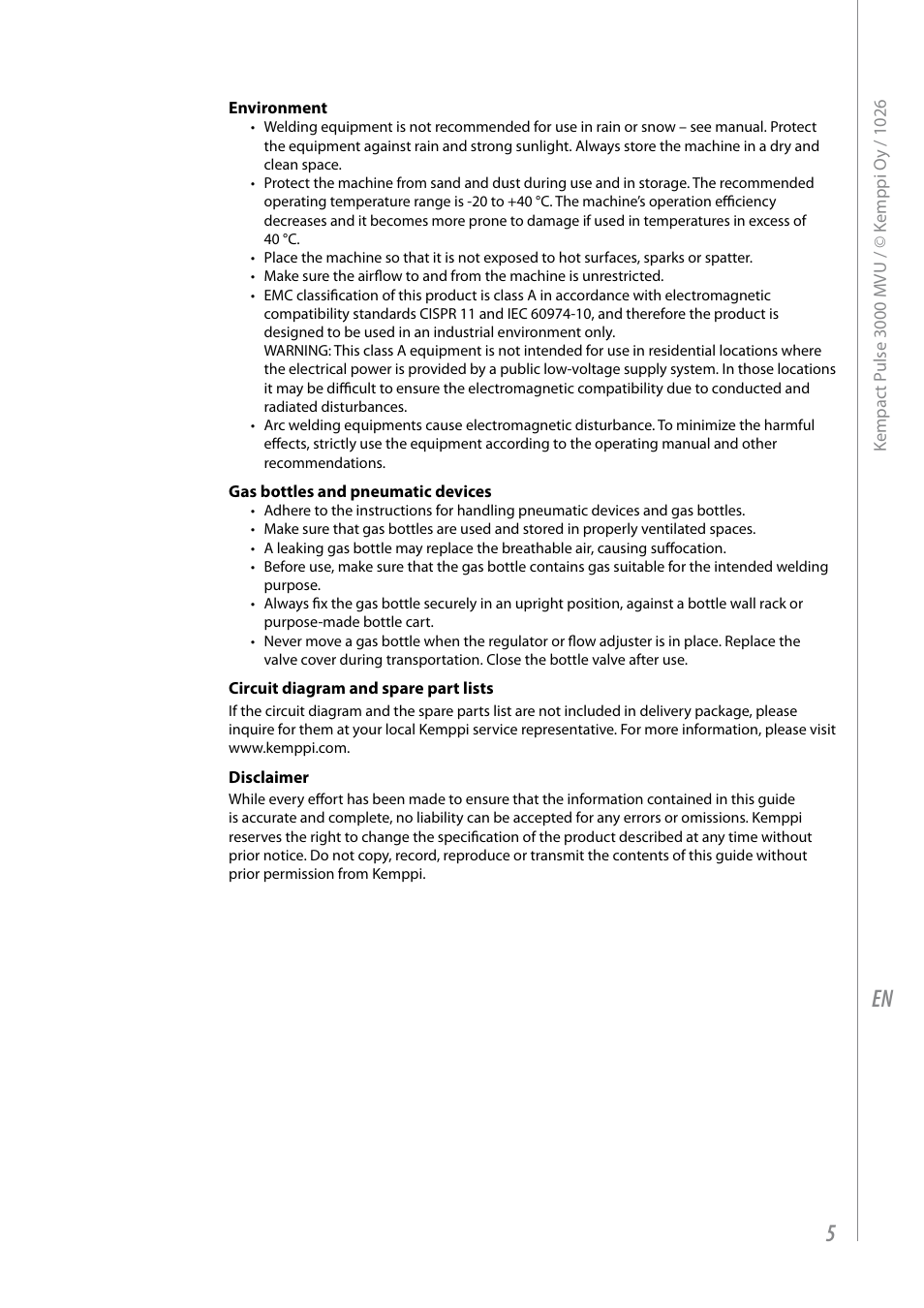 Kemppi Pulse 3000 MVU User Manual | Page 7 / 24