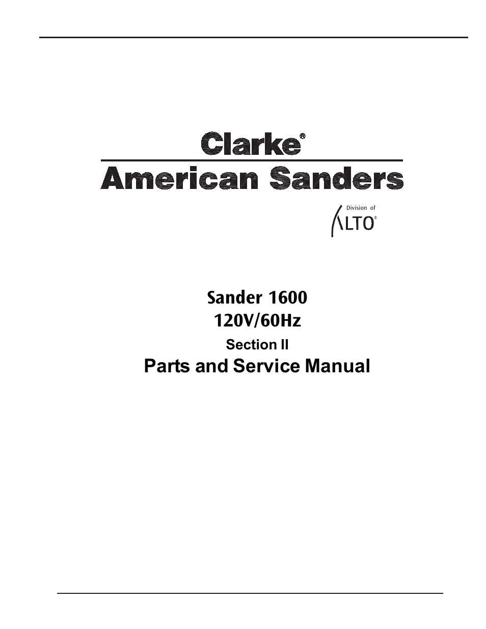 Parts and service manual | Clarke 1600 User Manual | Page 23 / 32