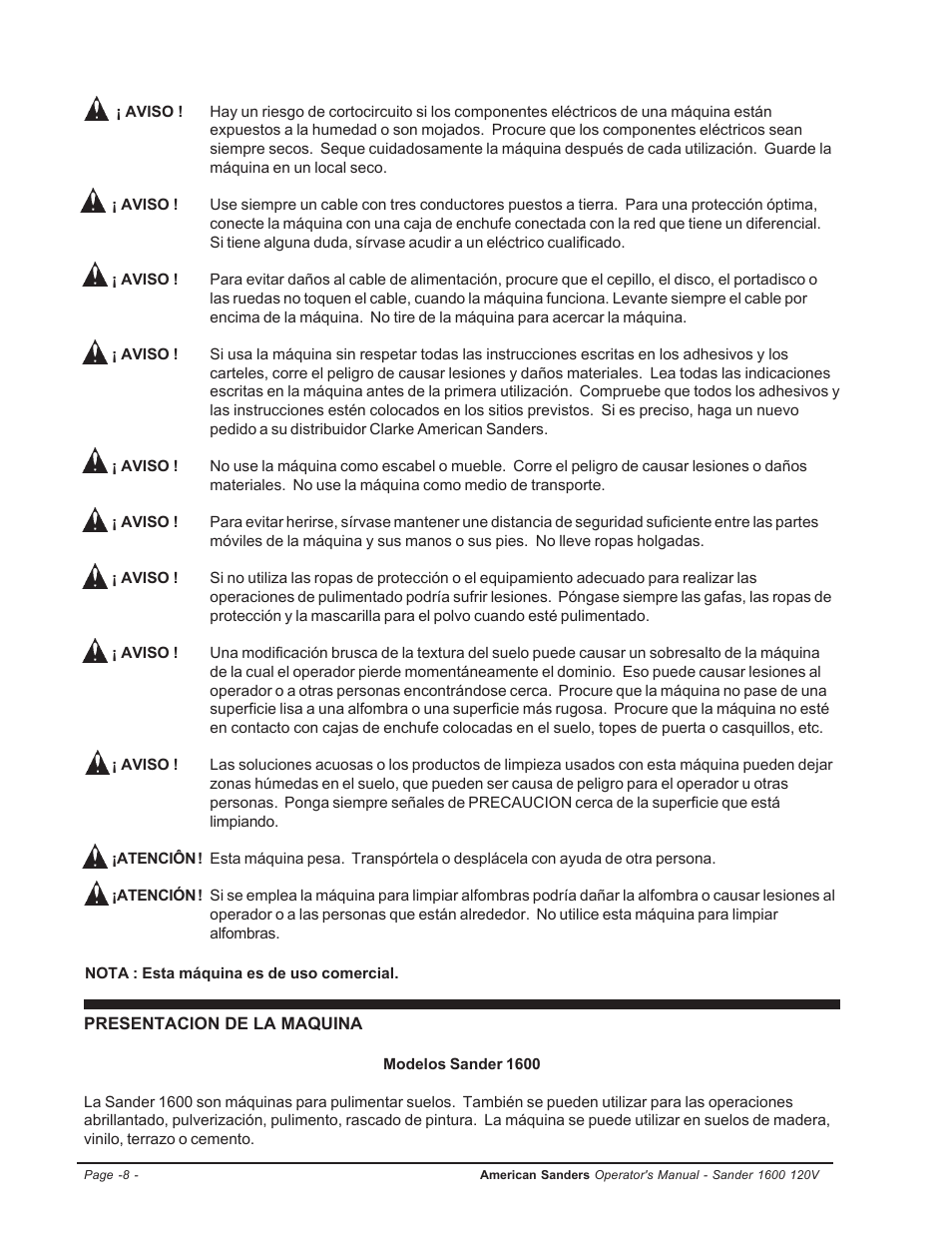 Clarke 1600 User Manual | Page 8 / 32