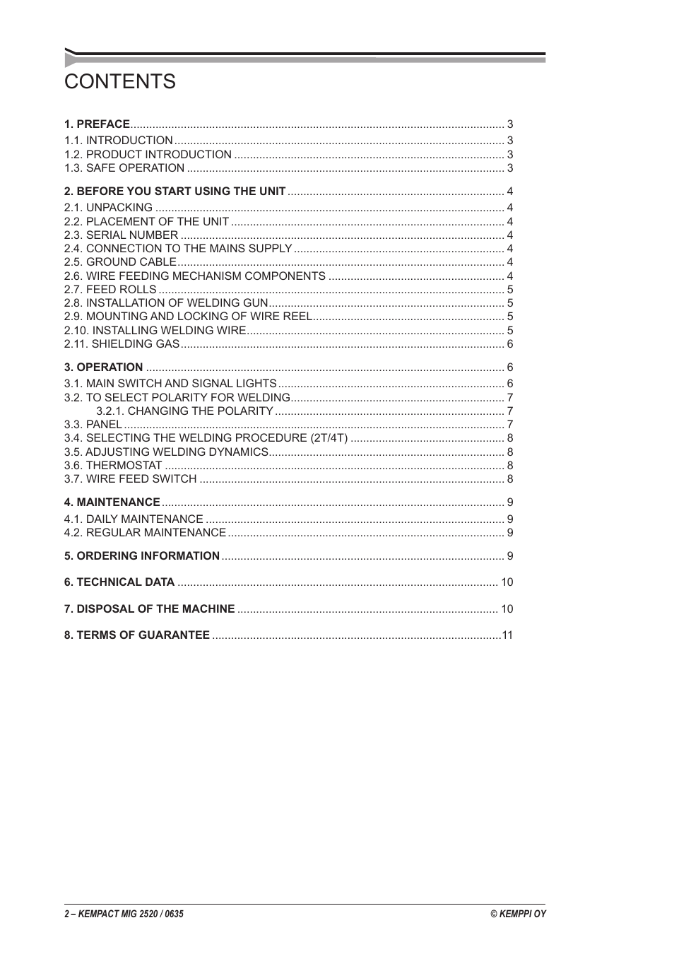 Kemppi MIG 2520 User Manual | Page 2 / 12