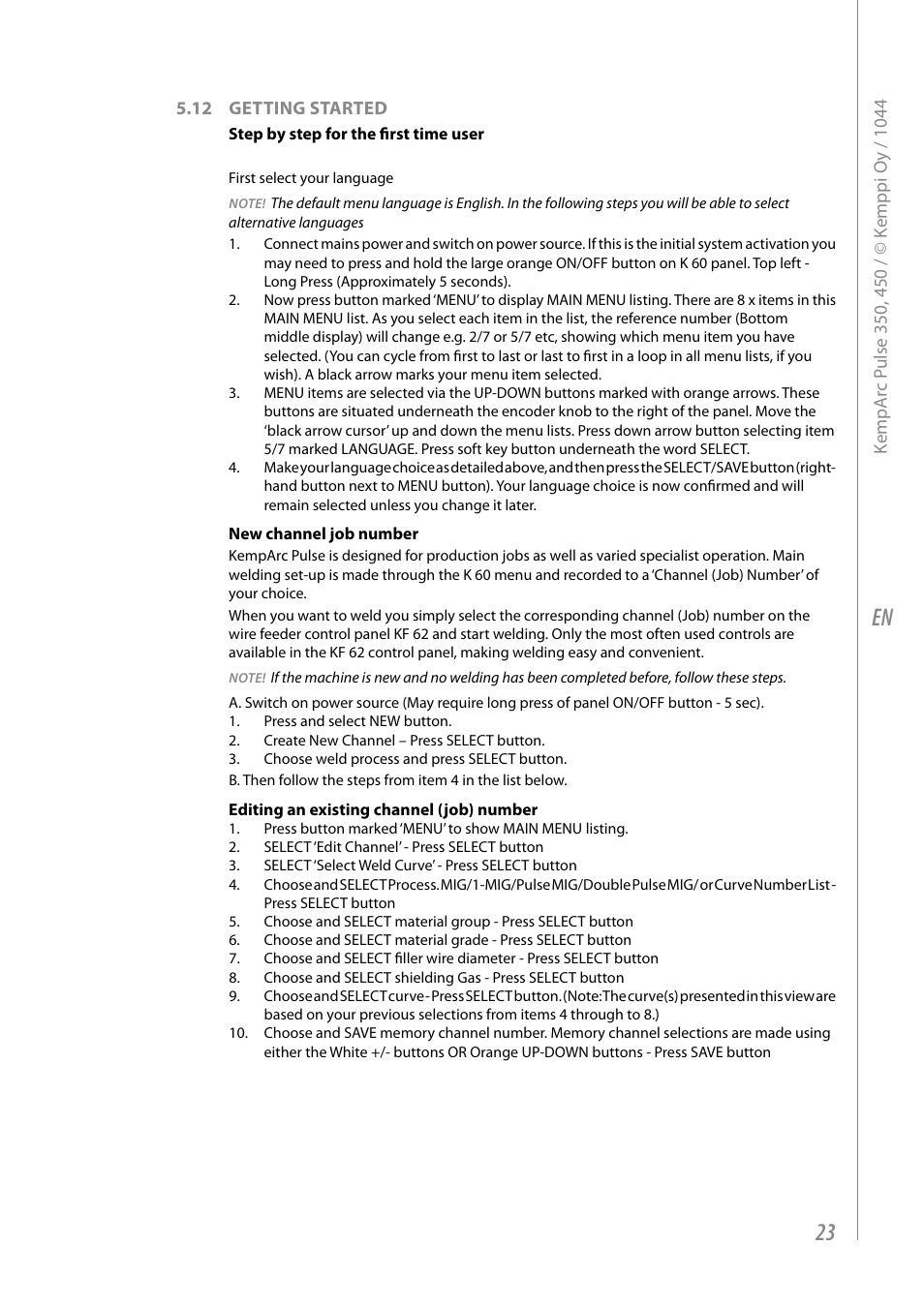 Kemppi Pulse 350 User Manual | Page 25 / 34