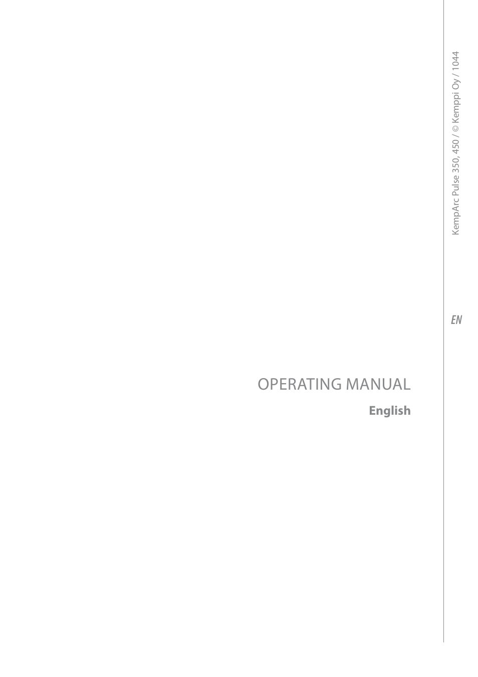 Operating manual | Kemppi Pulse 350 User Manual | Page 3 / 34