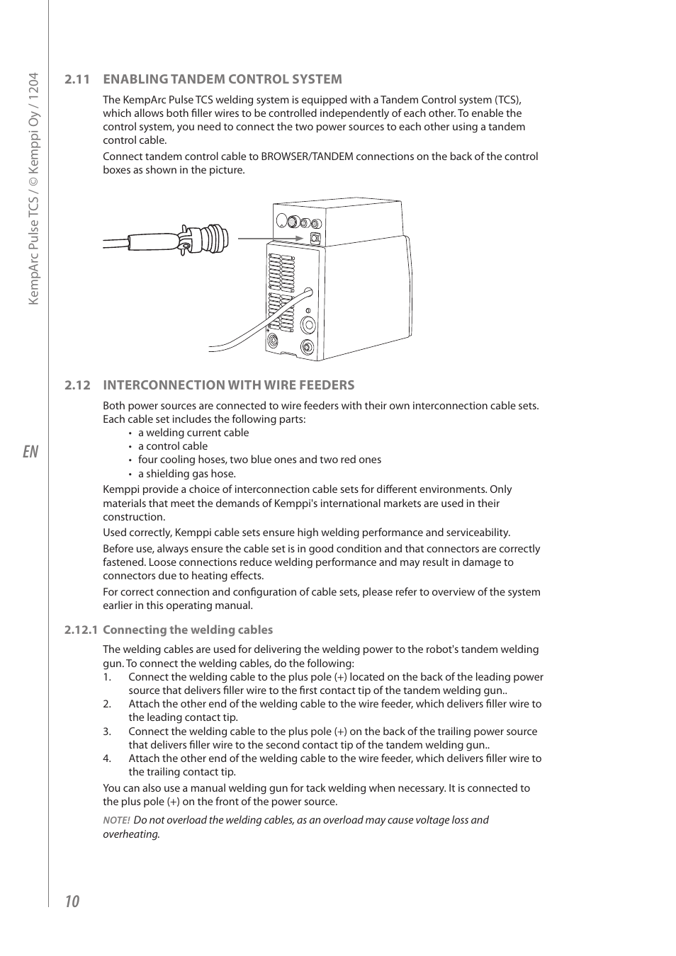 Kemppi Pulse TCS User Manual | Page 12 / 38