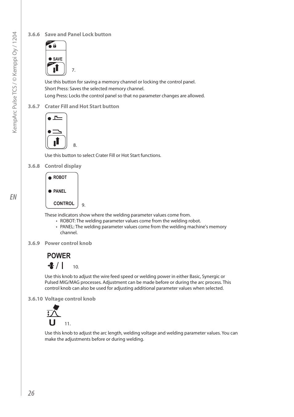 Power | Kemppi Pulse TCS User Manual | Page 28 / 38