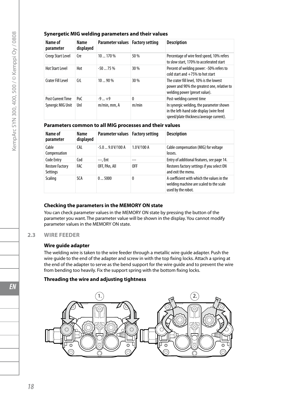 Fi sv no da en de nl fr es pl ru | Kemppi KempArc DT400 User Manual | Page 20 / 28