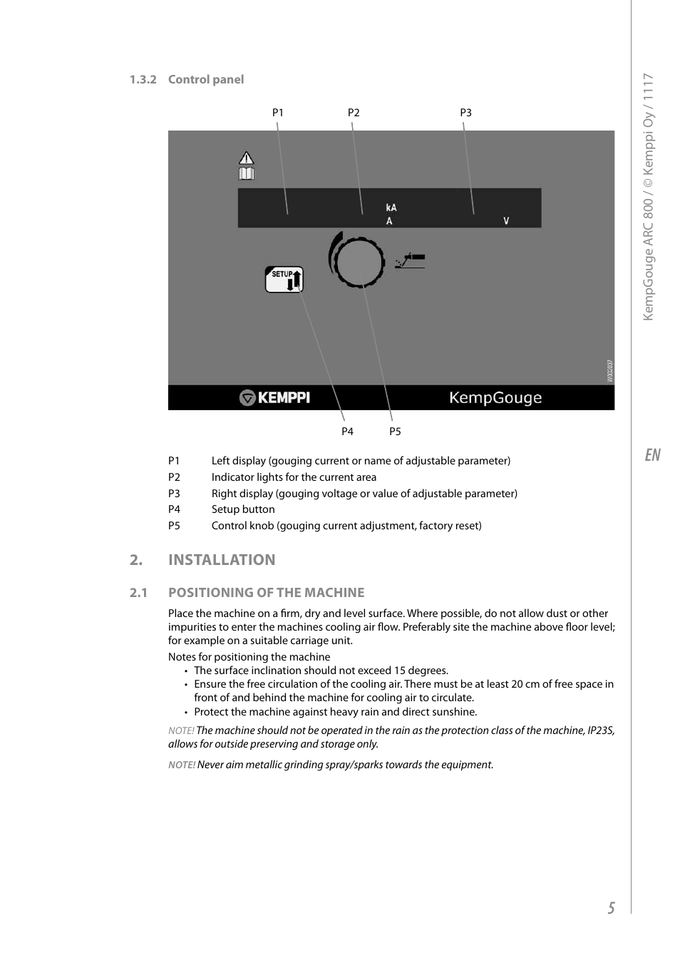 Installation | Kemppi ARC800 User Manual | Page 7 / 16