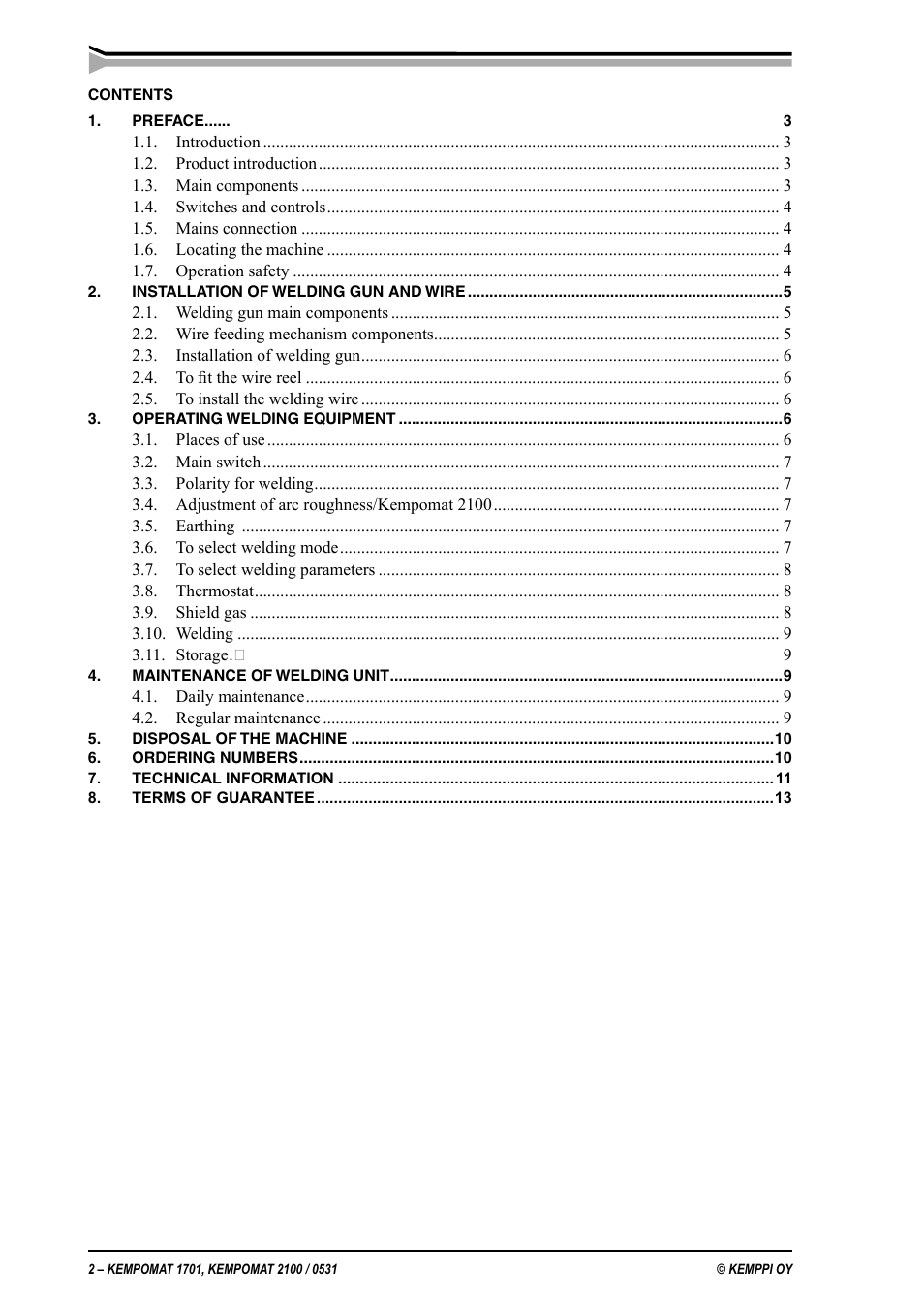 Kemppi Kempomat 1701 User Manual | Page 2 / 14