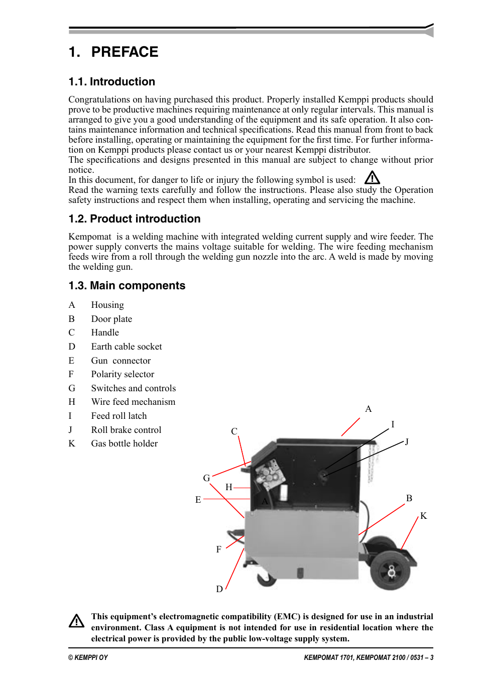 Preface | Kemppi Kempomat 1701 User Manual | Page 3 / 14