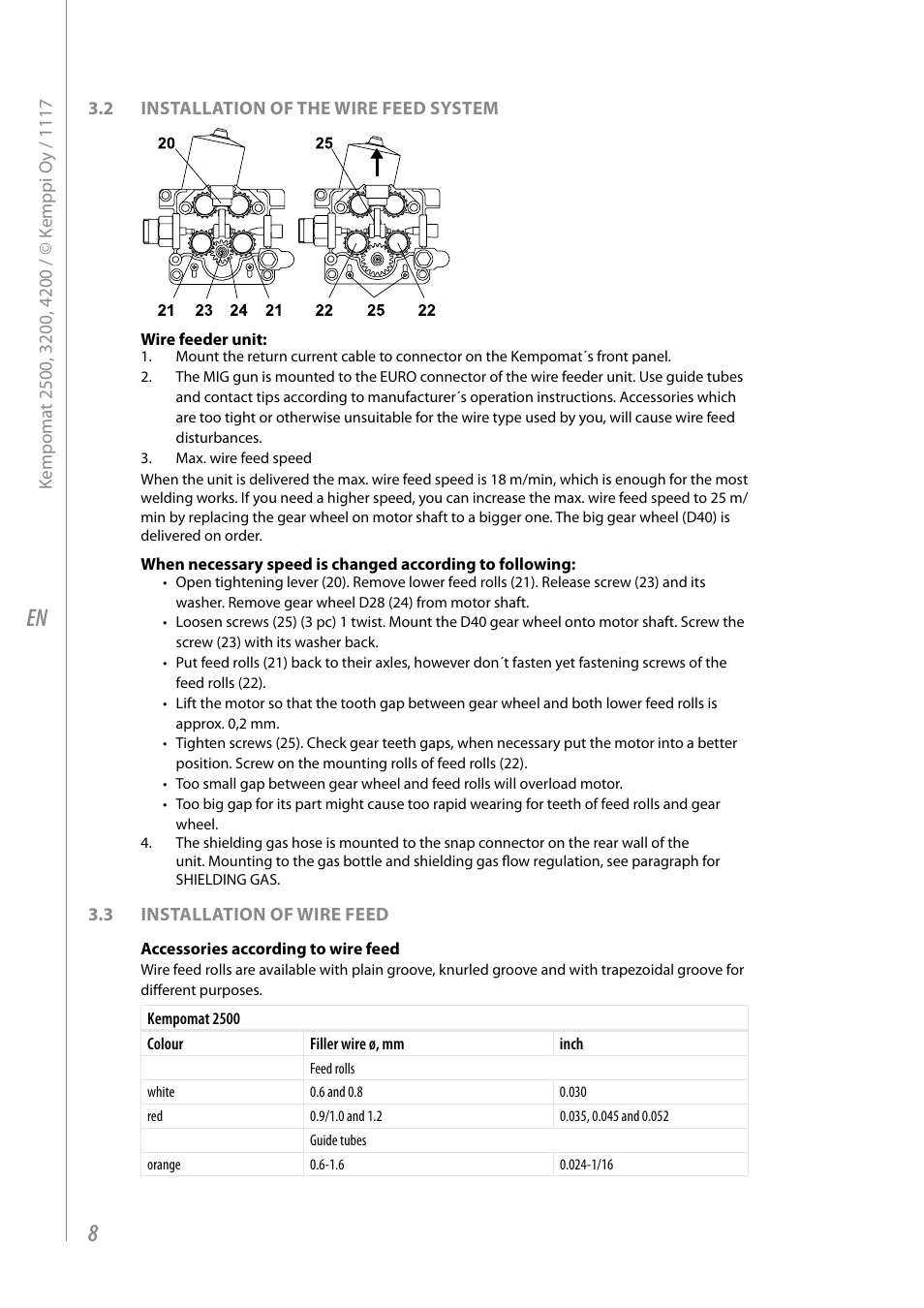 Kemppi Kempomat 2500 User Manual | Page 10 / 26